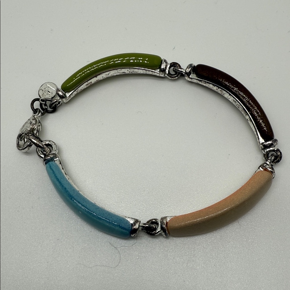 Multicolor Bracelet with Silver Accents